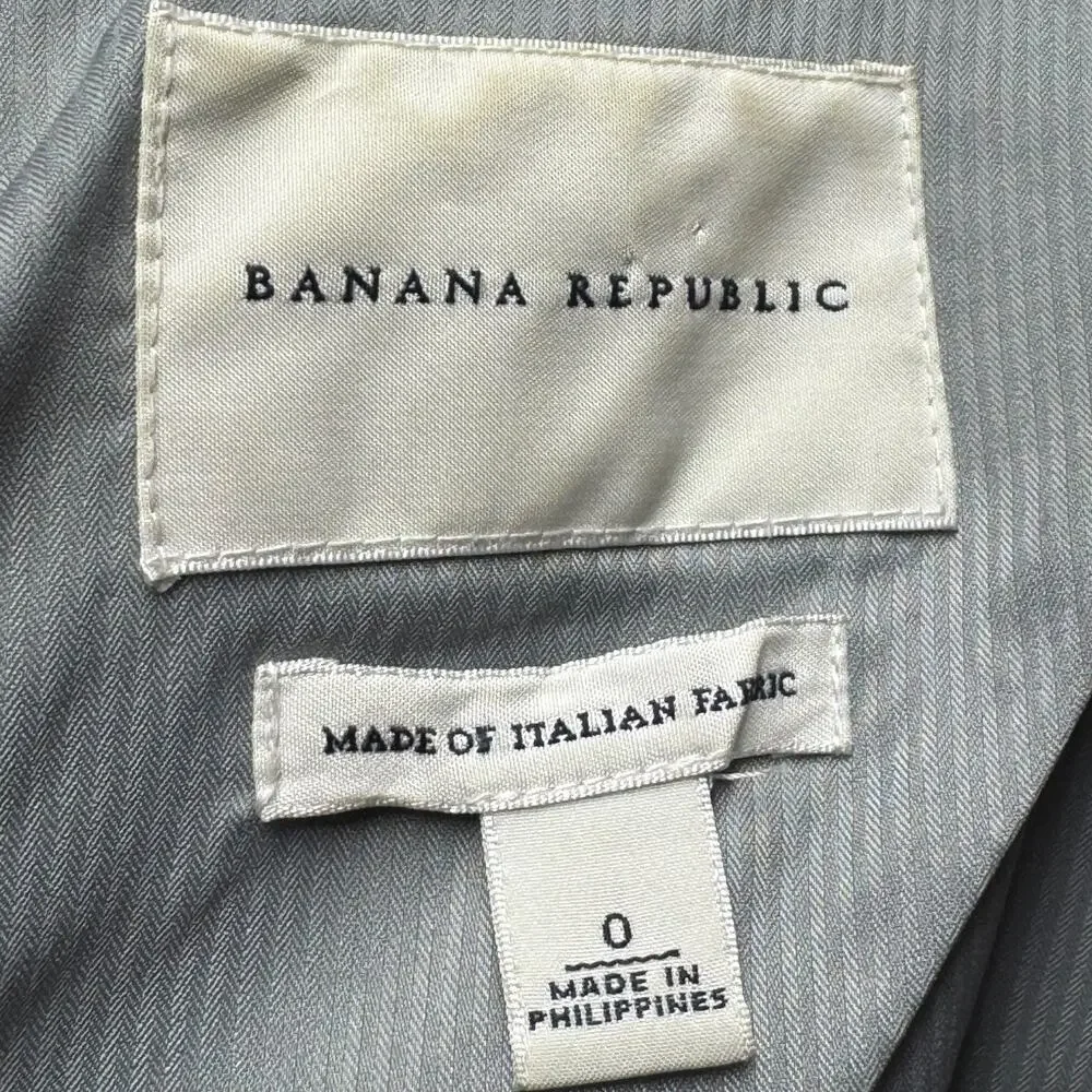 Banana Republic Italian Wool Blazer Jacket Gray 0